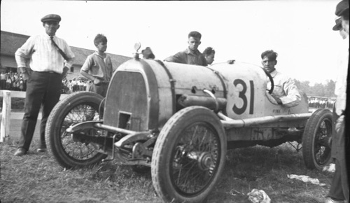 #31 Race Car; Driver: Fink. Believed to have been photographed at the Brook Farm track. circa 1920  chs-005370